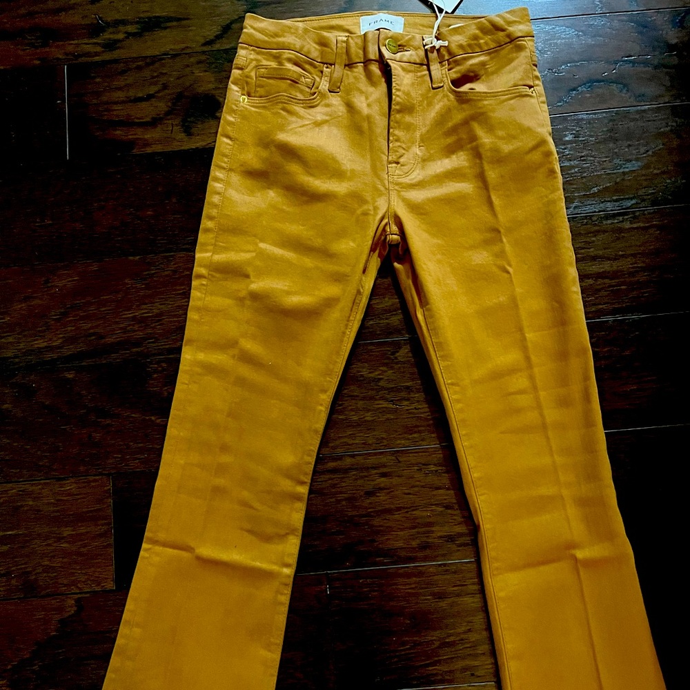 Frame Le Crop mini boot mid rise coated jeans NEW
